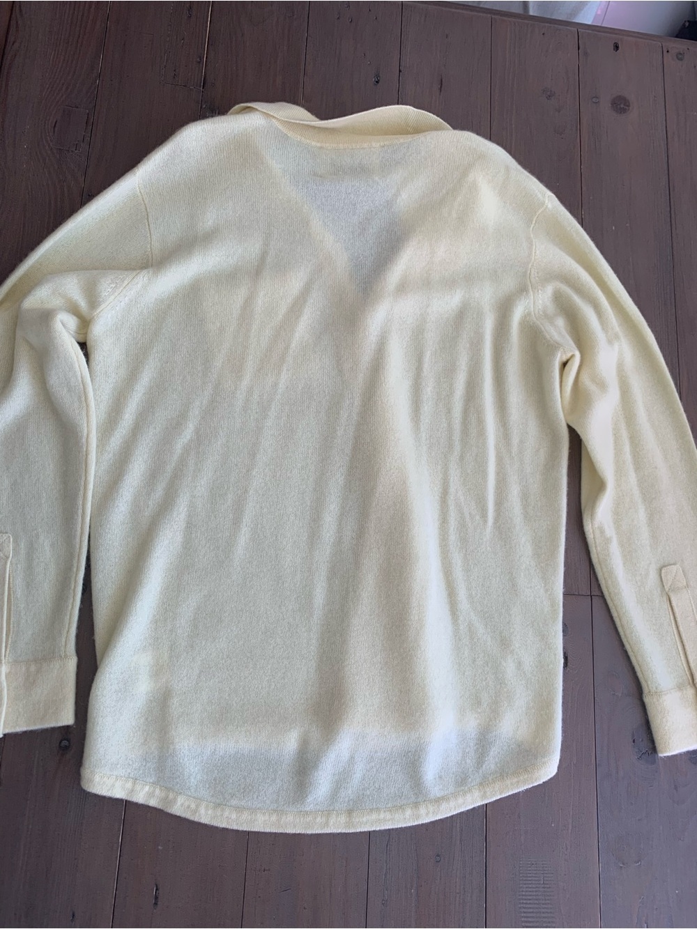 White + Warren 100% Cashmere Button Down Shirt Lemonade Nwt — image 4 of 7
